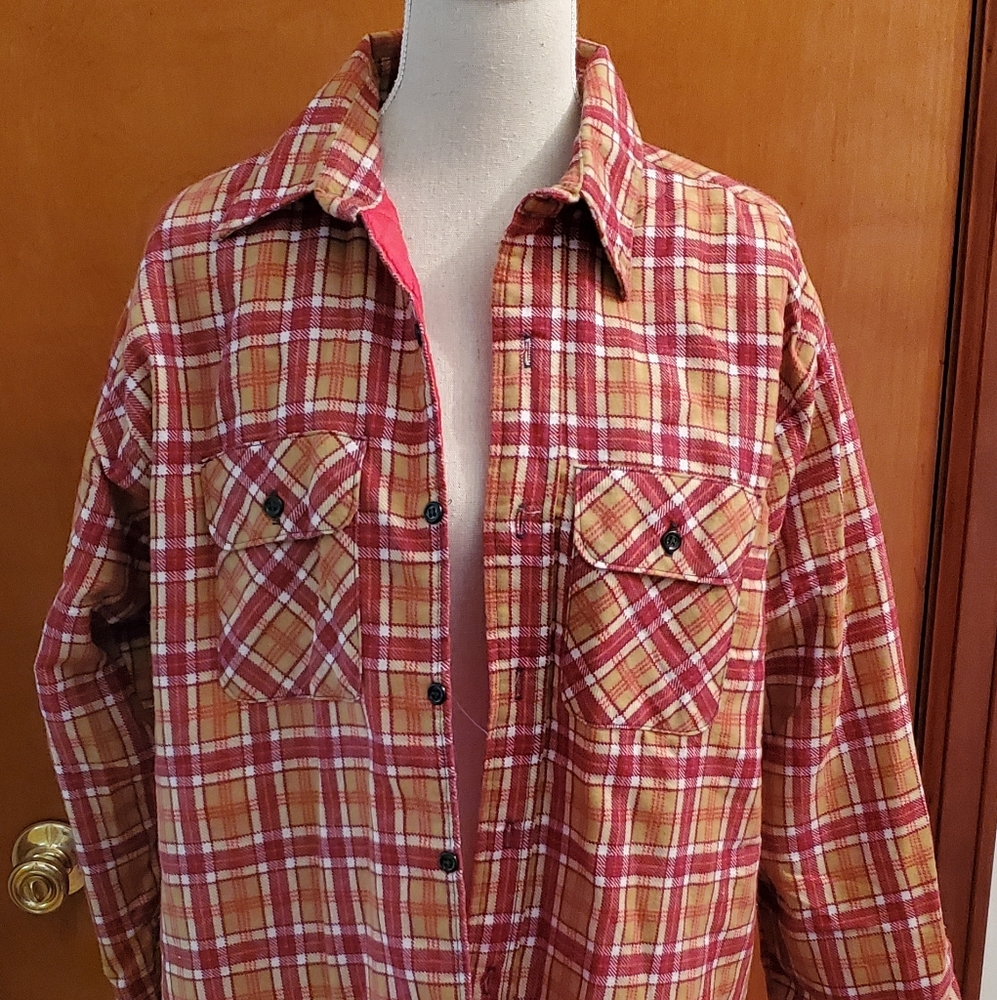 Mens VINTAGE Sport King Plaid Lightweight Barn Jacket size unknown, EUC